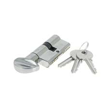 Цилиндровый механизм Extreza AS-70C-KNOB-1 35x35 мм, ключ-вертушка, полированный хром F04