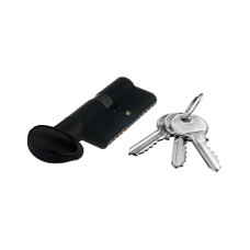 Цилиндровый механизм Extreza AS-60C-KNOB-1 30x30 мм, ключ-вертушка, черный матовый F22