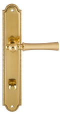 Дверная ручка на планке Extreza "DEZI" 309 PL05-WC-96-F07-F01 матовая латунь глянец / латунь / планка латунь