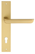 Дверная ручка на планке Extreza "FOSSA" 136 PL13-CYL-85 матовая латунь F02