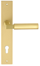 Дверная ручка на планке Extreza STEM-PL13-CYL-85-F07-F02 (STEM 135) матовая латунь глянец / матовая латунь