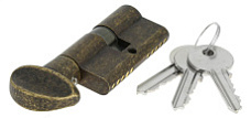 Цилиндровый механизм Extreza AS-60C-KNOB-1 30x30 мм, ключ-вертушка, античная бронза F23