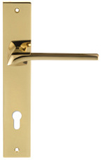Дверная ручка на планке Extreza ERICA-PL13-CYL-85-F06-PVD (ERICA 119) полированная латунь PVD