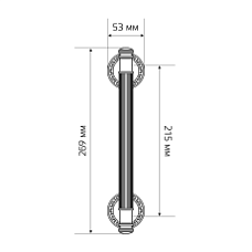 Дверная ручка скоба Extreza BENITO-R02-F05 (BENITO 307) матовый хром (межос. расстояние 215 мм)