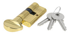 Цилиндровый механизм Extreza AS-70C-KNOB-2 40x30 мм, (35x10x25) ключ-вертушка, полированная латунь F01