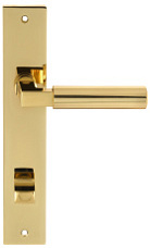 Дверная ручка на планке Extreza STEM-PL13-WC-96-F01-F06 (STEM 135) полированная латунь / латунь PVD