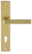 Дверная ручка на планке Extreza ENZO-PL13-CYL85-PVD-F08 (ENZO 117) матовая латунь PVD