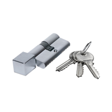 Цилиндровый механизм Extreza AS-60C-KNOB-2 30x30 мм, ключ-вертушка, матовый хром F05